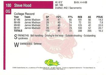 1991 Classic Four Sport #180 Steve Hood Back