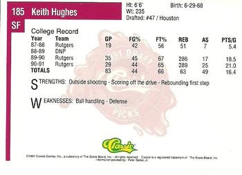 1991 Classic Four Sport #185 Keith Hughes Back