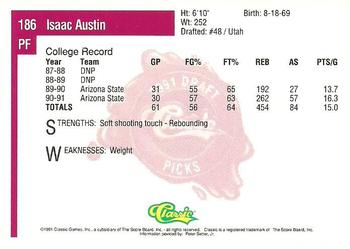 1991 Classic Four Sport #186 Isaac Austin Back