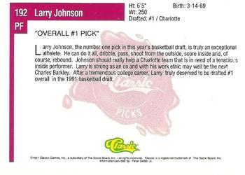 1991 Classic Four Sport #192 Larry Johnson Back