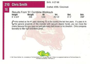 1991 Classic Four Sport #210 Chris Smith Back