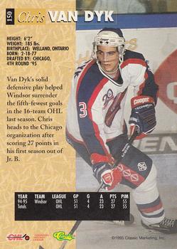 1995 Classic Five Sport #150 Chris Van Dyk Back