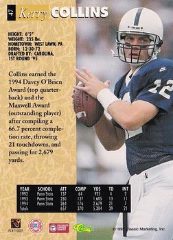 1995 Classic Five Sport #47 Kerry Collins Back