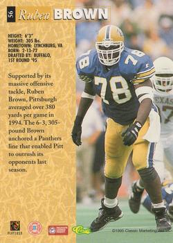 1995 Classic Five Sport #56 Ruben Brown Back