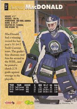 1995 Classic Five Sport #142 Aaron MacDonald Back