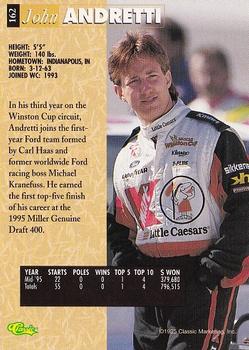 1995 Classic Five Sport #162 John Andretti Back