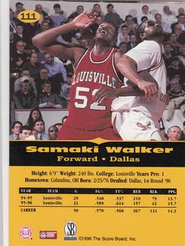 1996-97 Score Board All Sport PPF #111 Samaki Walker Back