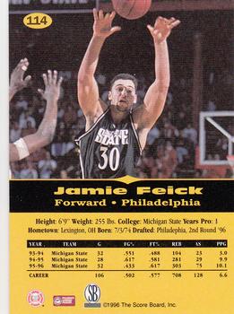 1996-97 Score Board All Sport PPF #114 Jamie Feick Back