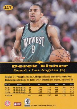 1996-97 Score Board All Sport PPF #117 Derek Fisher Back