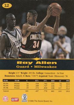 1996-97 Score Board All Sport PPF #12 Ray Allen Back