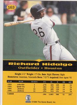 1996-97 Score Board All Sport PPF #163 Richard Hidalgo Back