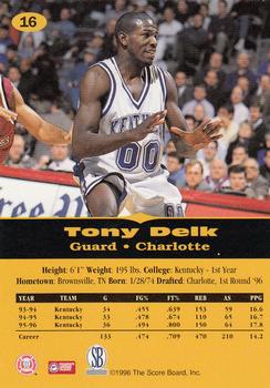 1996-97 Score Board All Sport PPF #16 Tony Delk Back