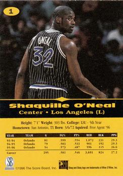1996-97 Score Board All Sport PPF #1 Shaquille O'Neal Back