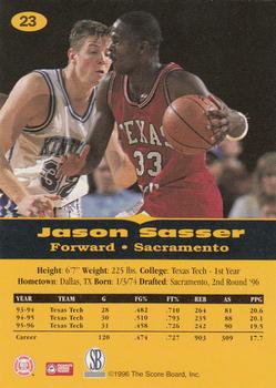 1996-97 Score Board All Sport PPF #23 Jason Sasser Back