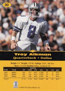 1996-97 Score Board All Sport PPF #30 Troy Aikman Back