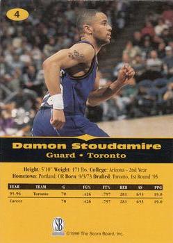 1996-97 Score Board All Sport PPF #4 Damon Stoudamire Back