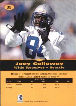 1996-97 Score Board All Sport PPF #35 Joey Galloway Back