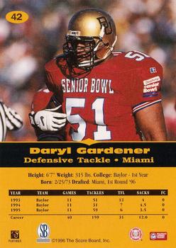 1996-97 Score Board All Sport PPF #42 Daryl Gardener Back