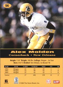1996-97 Score Board All Sport PPF #56 Alex Molden Back