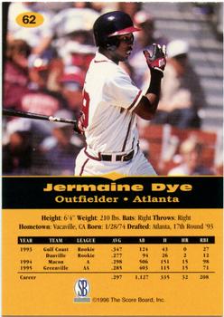 1996-97 Score Board All Sport PPF #62 Jermaine Dye Back