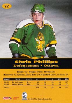 1996-97 Score Board All Sport PPF #72 Chris Phillips Back