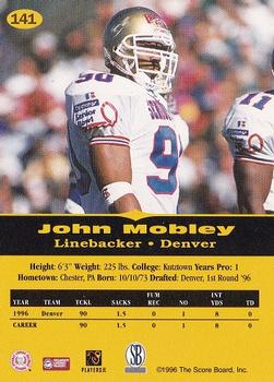 1996-97 Score Board All Sport PPF #141 John Mobley Back