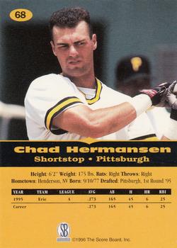 1996-97 Score Board All Sport PPF #68 Chad Hermansen Back