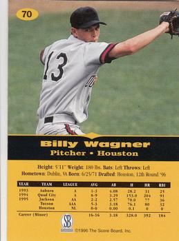 1996-97 Score Board All Sport PPF #70 Billy Wagner Back