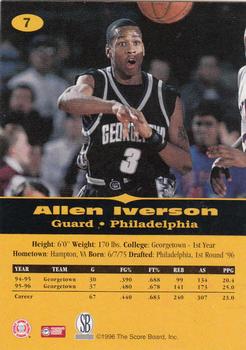 1996-97 Score Board All Sport PPF #7 Allen Iverson Back