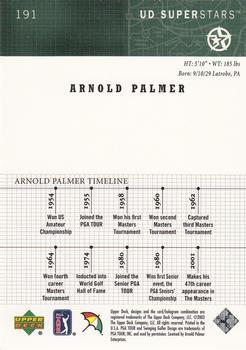2002-03 UD SuperStars #191 Arnold Palmer Back