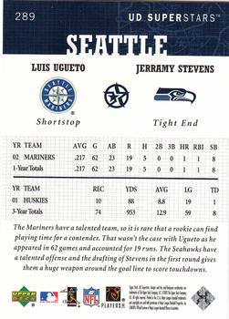 2002-03 UD SuperStars #289 Luis Ugueto / Jerramy Stevens Back