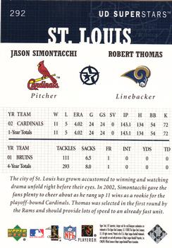 2002-03 UD SuperStars #292 Jason Simontacchi / Robert Thomas Back