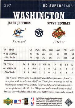 2002-03 UD SuperStars #297 Jared Jeffries / Steve Bechler Back