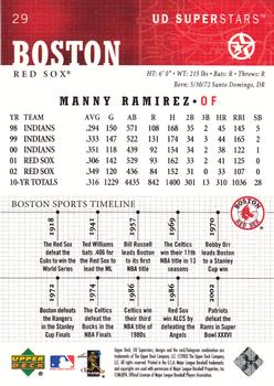 2002-03 UD SuperStars #29 Manny Ramirez Back