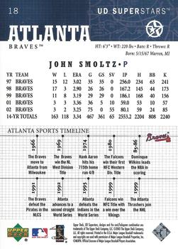2002-03 UD SuperStars #18 John Smoltz Back