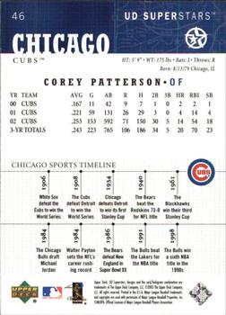 2002-03 UD SuperStars #46 Corey Patterson Back