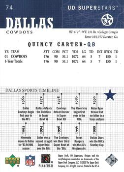 2002-03 UD SuperStars #74 Quincy Carter Back