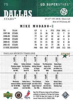 2002-03 UD SuperStars #75 Mike Modano Back