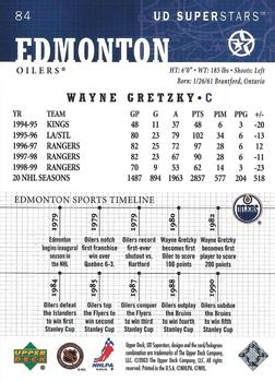 2002-03 UD SuperStars #84 Wayne Gretzky Back