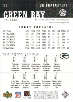 2002-03 UD SuperStars #93 Brett Favre Back