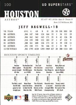 2002-03 UD SuperStars #100 Jeff Bagwell Back