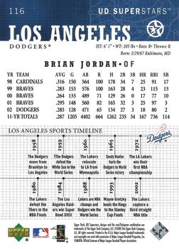 2002-03 UD SuperStars #116 Brian Jordan Back