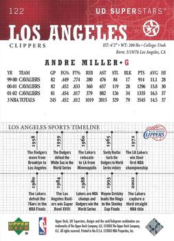 2002-03 UD SuperStars #122 Andre Miller Back