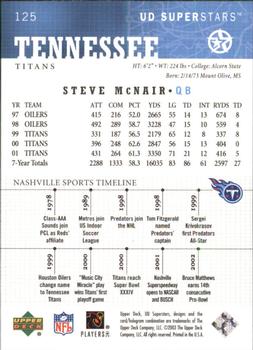 2002-03 UD SuperStars #125 Steve McNair Back