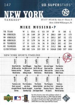 2002-03 UD SuperStars #147 Mike Mussina Back