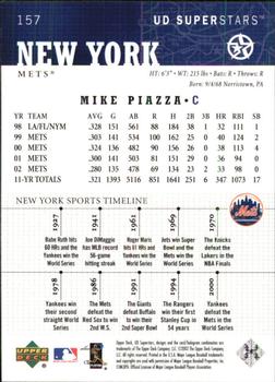 2002-03 UD SuperStars #157 Mike Piazza Back