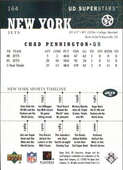 2002-03 UD SuperStars #164 Chad Pennington Back