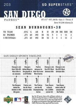2002-03 UD SuperStars #203 Sean Burroughs Back