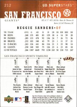 2002-03 UD SuperStars #212 Reggie Sanders Back