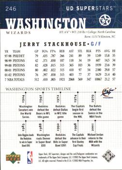 2002-03 UD SuperStars #246 Jerry Stackhouse Back